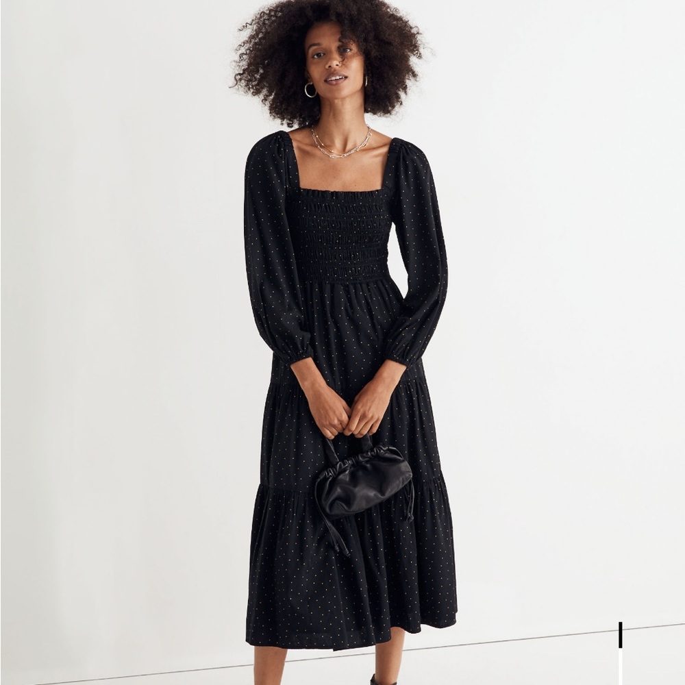 Lucie Tiered Midi Dress in Dot